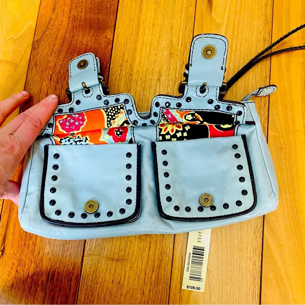 Kate Landry Leather Wristlet Clutch Bag